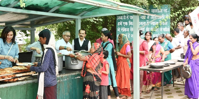 Seva gathering for service, reflection, and values.